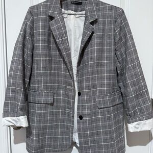 Gray Plaid Women’s Blazer